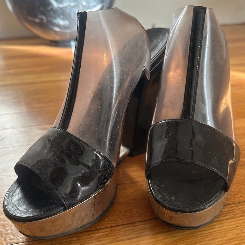 SOLD Authentic Chanel Platform PVC Heels 38.5